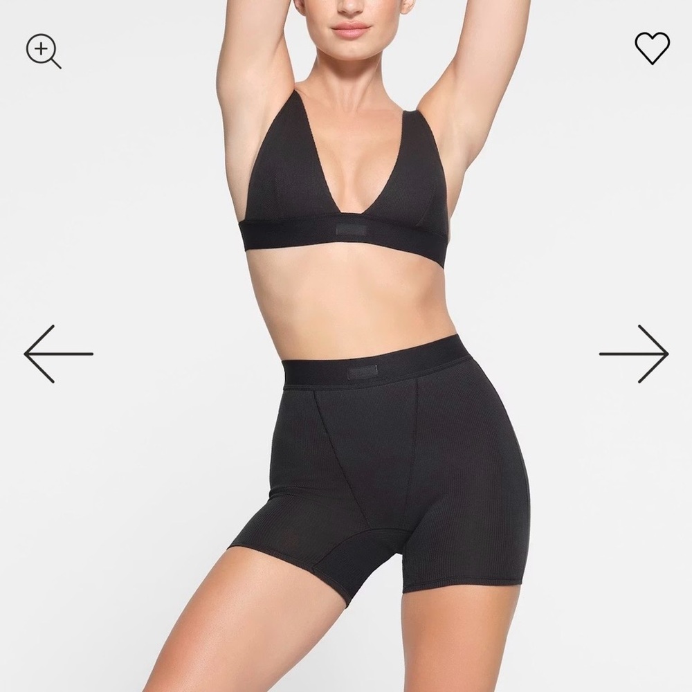SKIMS Black Ribbed Shorts